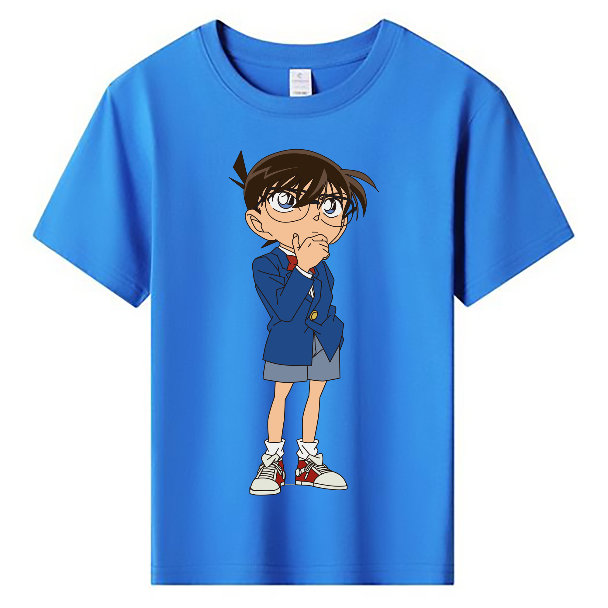 （画像用） 名探偵コナン 江戸川 コナン Detective Conan Conan Edogawa 綿100％キッズTシャツ（フロントプリント）